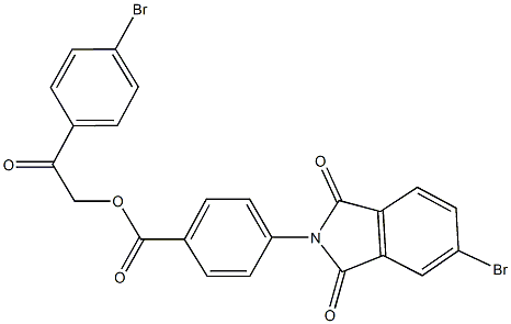 2-(4-bromophenyl)-2-oxoethyl 4-(5-bromo-1,3-dioxo-1,3-dihydro-2H-isoindol-2-yl)benzoate 结构式