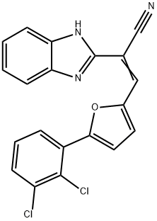 2-(1H-benzimidazol-2-yl)-3-[5-(2,3-dichlorophenyl)-2-furyl]acrylonitrile 结构式