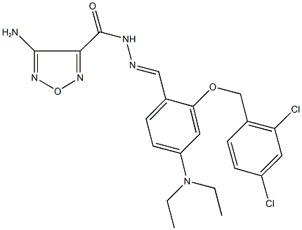4-amino-N'-[2-[(2,4-dichlorobenzyl)oxy]-4-(diethylamino)benzylidene]-1,2,5-oxadiazole-3-carbohydrazide 结构式