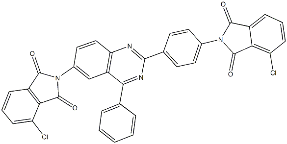4-chloro-2-{2-[4-(4-chloro-1,3-dioxo-1,3-dihydro-2H-isoindol-2-yl)phenyl]-4-phenyl-6-quinazolinyl}-1H-isoindole-1,3(2H)-dione 结构式