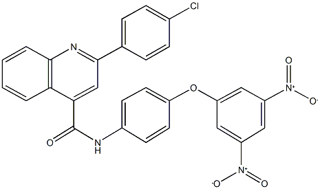 N-(4-{3,5-bisnitrophenoxy}phenyl)-2-(4-chlorophenyl)-4-quinolinecarboxamide 结构式