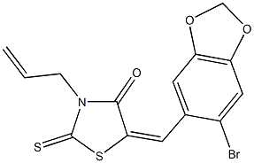 3-allyl-5-[(6-bromo-1,3-benzodioxol-5-yl)methylene]-2-thioxo-1,3-thiazolidin-4-one 结构式