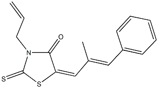 3-allyl-5-(2-methyl-3-phenyl-2-propenylidene)-2-thioxo-1,3-thiazolidin-4-one 结构式