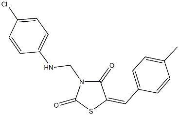 3-[(4-chloroanilino)methyl]-5-(4-methylbenzylidene)-1,3-thiazolidine-2,4-dione 结构式