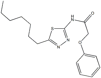 N-(5-heptyl-1,3,4-thiadiazol-2-yl)-2-phenoxyacetamide 结构式