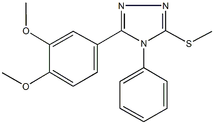 3-(3,4-dimethoxyphenyl)-5-(methylsulfanyl)-4-phenyl-4H-1,2,4-triazole 结构式