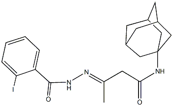 N-(1-adamantyl)-3-[(2-iodobenzoyl)hydrazono]butanamide 结构式