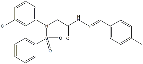 N-(3-chlorophenyl)-N-{2-[2-(4-methylbenzylidene)hydrazino]-2-oxoethyl}benzenesulfonamide 结构式