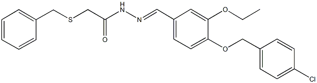 2-(benzylsulfanyl)-N'-{4-[(4-chlorobenzyl)oxy]-3-ethoxybenzylidene}acetohydrazide 结构式