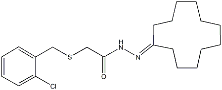 2-[(2-chlorobenzyl)sulfanyl]-N'-cyclododecylideneacetohydrazide 结构式