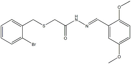 2-[(2-bromobenzyl)sulfanyl]-N'-(2,5-dimethoxybenzylidene)acetohydrazide 结构式