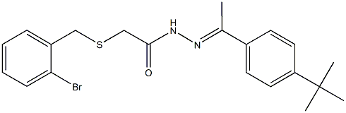 2-[(2-bromobenzyl)sulfanyl]-N'-[1-(4-tert-butylphenyl)ethylidene]acetohydrazide 结构式