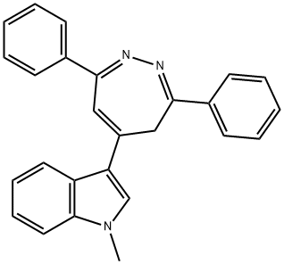 3-(3,7-diphenyl-4H-1,2-diazepin-5-yl)-1-methyl-1H-indole 结构式