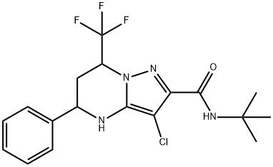 N-(tert-butyl)-3-chloro-5-phenyl-7-(trifluoromethyl)-4,5,6,7-tetrahydropyrazolo[1,5-a]pyrimidine-2-carboxamide 结构式