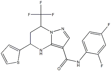 N-(2,4-difluorophenyl)-5-(2-thienyl)-7-(trifluoromethyl)-4,5,6,7-tetrahydropyrazolo[1,5-a]pyrimidine-3-carboxamide 结构式