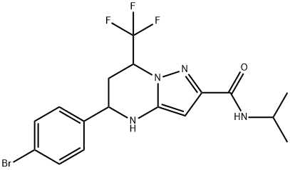 5-(4-bromophenyl)-N-isopropyl-7-(trifluoromethyl)-4,5,6,7-tetrahydropyrazolo[1,5-a]pyrimidine-2-carboxamide 结构式