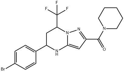 5-(4-bromophenyl)-2-(1-piperidinylcarbonyl)-7-(trifluoromethyl)-4,5,6,7-tetrahydropyrazolo[1,5-a]pyrimidine 结构式
