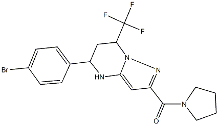 5-(4-bromophenyl)-2-(1-pyrrolidinylcarbonyl)-7-(trifluoromethyl)-4,5,6,7-tetrahydropyrazolo[1,5-a]pyrimidine 结构式