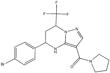 5-(4-bromophenyl)-3-(1-pyrrolidinylcarbonyl)-7-(trifluoromethyl)-4,5,6,7-tetrahydropyrazolo[1,5-a]pyrimidine 结构式