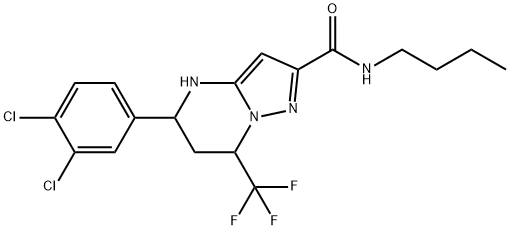 N-butyl-5-(3,4-dichlorophenyl)-7-(trifluoromethyl)-4,5,6,7-tetrahydropyrazolo[1,5-a]pyrimidine-2-carboxamide 结构式