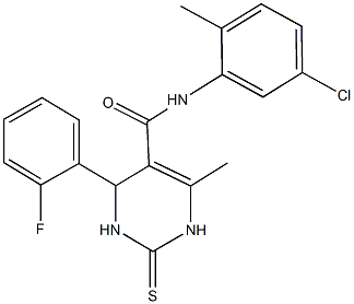 N-(5-chloro-2-methylphenyl)-4-(2-fluorophenyl)-6-methyl-2-thioxo-1,2,3,4-tetrahydro-5-pyrimidinecarboxamide 结构式