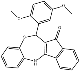 6-(2,5-dimethoxyphenyl)-6,12-dihydro-7H-indeno[2,1-c][1,5]benzothiazepin-7-one 结构式