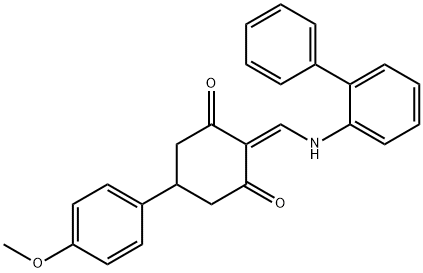 2-[([1,1'-biphenyl]-2-ylamino)methylene]-5-(4-methoxyphenyl)cyclohexane-1,3-dione 结构式
