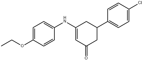 5-(4-chlorophenyl)-3-(4-ethoxyanilino)-2-cyclohexen-1-one 结构式