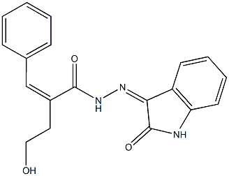 2-(2-hydroxyethyl)-N'-(2-oxo-1,2-dihydro-3H-indol-3-ylidene)-3-phenylacrylohydrazide 结构式