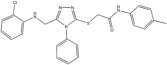 2-({5-[(2-chloroanilino)methyl]-4-phenyl-4H-1,2,4-triazol-3-yl}sulfanyl)-N-(4-methylphenyl)acetamide 结构式