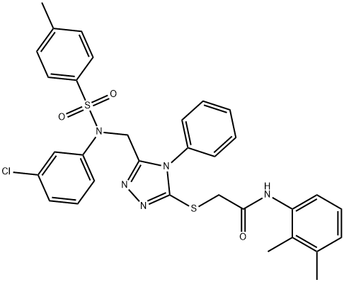 2-{[5-({3-chloro[(4-methylphenyl)sulfonyl]anilino}methyl)-4-phenyl-4H-1,2,4-triazol-3-yl]sulfanyl}-N-(2,3-dimethylphenyl)acetamide 结构式