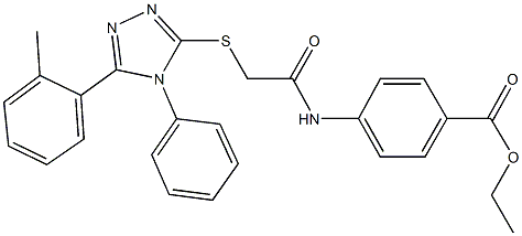 ethyl 4-[({[5-(2-methylphenyl)-4-phenyl-4H-1,2,4-triazol-3-yl]sulfanyl}acetyl)amino]benzoate 结构式