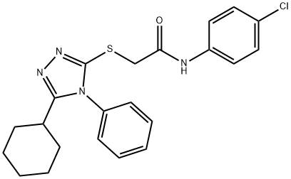 N-(4-chlorophenyl)-2-[(5-cyclohexyl-4-phenyl-4H-1,2,4-triazol-3-yl)sulfanyl]acetamide 结构式