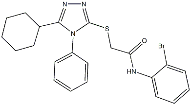 N-(2-bromophenyl)-2-[(5-cyclohexyl-4-phenyl-4H-1,2,4-triazol-3-yl)sulfanyl]acetamide 结构式