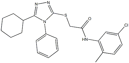 N-(5-chloro-2-methylphenyl)-2-[(5-cyclohexyl-4-phenyl-4H-1,2,4-triazol-3-yl)sulfanyl]acetamide 结构式