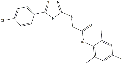 2-{[5-(4-chlorophenyl)-4-methyl-4H-1,2,4-triazol-3-yl]sulfanyl}-N-mesitylacetamide 结构式