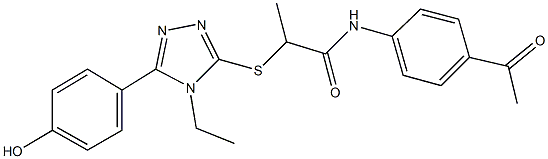 N-(4-acetylphenyl)-2-{[4-ethyl-5-(4-hydroxyphenyl)-4H-1,2,4-triazol-3-yl]sulfanyl}propanamide 结构式