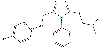 4-chlorophenyl [5-(isobutylsulfanyl)-4-phenyl-4H-1,2,4-triazol-3-yl]methyl ether 结构式