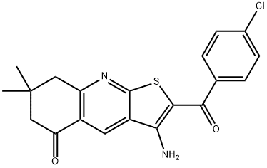 3-amino-2-(4-chlorobenzoyl)-7,7-dimethyl-7,8-dihydrothieno[2,3-b]quinolin-5(6H)-one 结构式