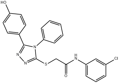 N-(3-chlorophenyl)-2-{[5-(4-hydroxyphenyl)-4-phenyl-4H-1,2,4-triazol-3-yl]sulfanyl}acetamide 结构式