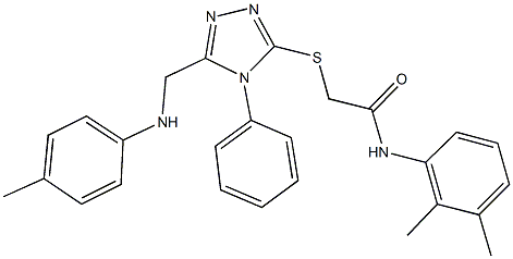 N-(2,3-dimethylphenyl)-2-{[4-phenyl-5-(4-toluidinomethyl)-4H-1,2,4-triazol-3-yl]sulfanyl}acetamide 结构式