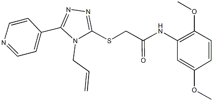 2-{[4-allyl-5-(4-pyridinyl)-4H-1,2,4-triazol-3-yl]sulfanyl}-N-(2,5-dimethoxyphenyl)acetamide 结构式