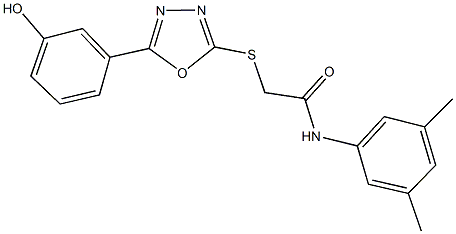 N-(3,5-dimethylphenyl)-2-{[5-(3-hydroxyphenyl)-1,3,4-oxadiazol-2-yl]sulfanyl}acetamide 结构式