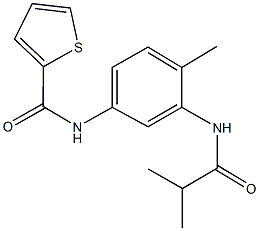 N-{4-methyl-3-[(2-methylpropanoyl)amino]phenyl}thiophene-2-carboxamide 结构式