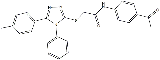 N-(4-acetylphenyl)-2-{[5-(4-methylphenyl)-4-phenyl-4H-1,2,4-triazol-3-yl]sulfanyl}acetamide 结构式