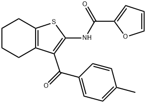 N-[3-(4-methylbenzoyl)-4,5,6,7-tetrahydro-1-benzothien-2-yl]-2-furamide 结构式