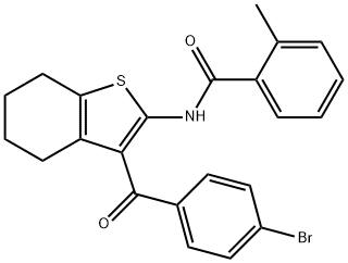 N-[3-(4-bromobenzoyl)-4,5,6,7-tetrahydro-1-benzothien-2-yl]-2-methylbenzamide 结构式