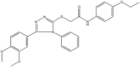 2-{[5-(3,4-dimethoxyphenyl)-4-phenyl-4H-1,2,4-triazol-3-yl]sulfanyl}-N-(4-ethoxyphenyl)acetamide 结构式