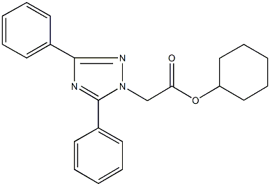cyclohexyl (3,5-diphenyl-1H-1,2,4-triazol-1-yl)acetate 结构式