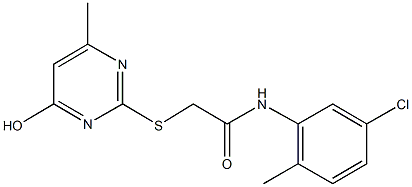 N-(5-chloro-2-methylphenyl)-2-[(4-hydroxy-6-methylpyrimidin-2-yl)sulfanyl]acetamide 结构式